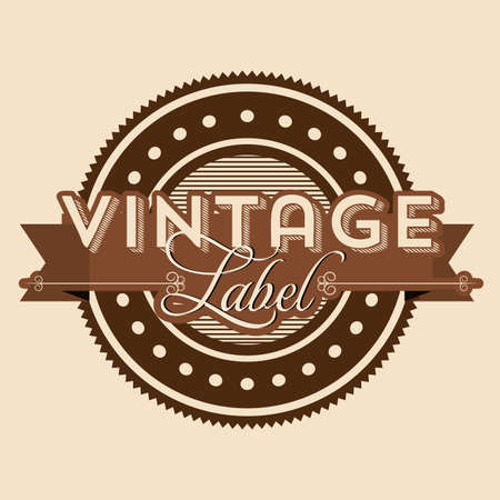 Vintage label over grunge background illustrationのイラスト素材