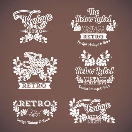 Vintage icons over brown background illustrationのイラスト素材