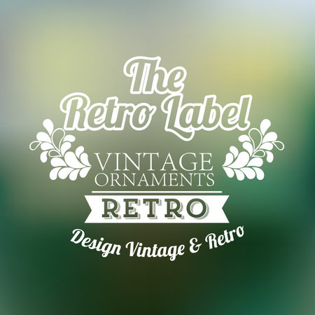 The retro label over green background illustrationのイラスト素材