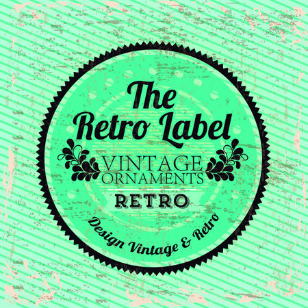 Retro label over blue background illustrationのイラスト素材