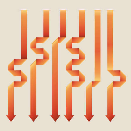 ribbon design over orange background illustration  のイラスト素材