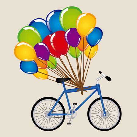 balloons design over cream background illustration のイラスト素材