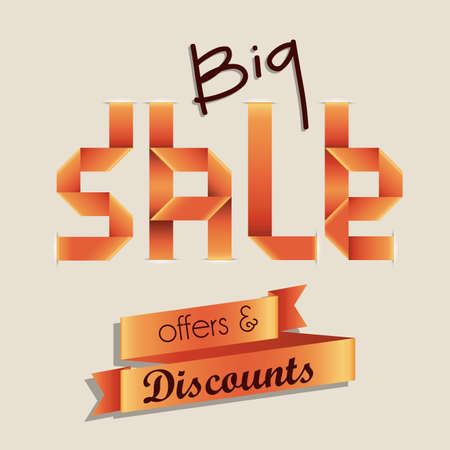 big sale over lilac background illustration のイラスト素材