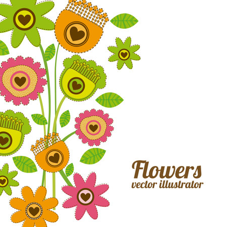 flowers design over white background illustration のイラスト素材