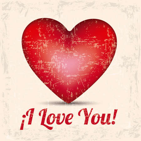 i love you over vintage background vector illustration のイラスト素材