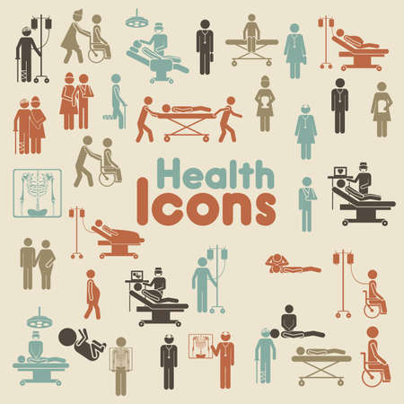 health icons over cream background vector illustration のイラスト素材