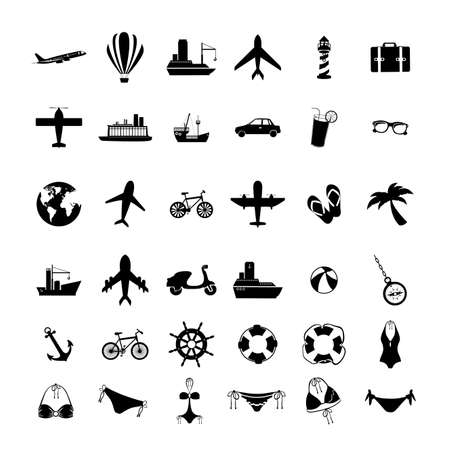 travels icons monochrome over white background vector illustration のイラスト素材