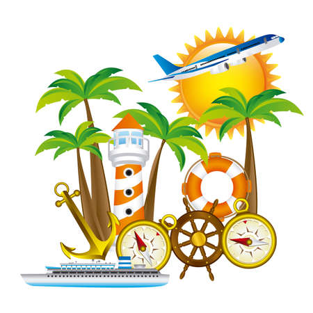 summer vacations design over white background vector illustration のイラスト素材