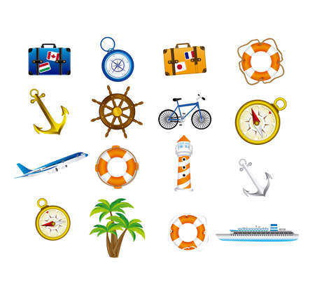 vacations icons over white background vector illustration のイラスト素材