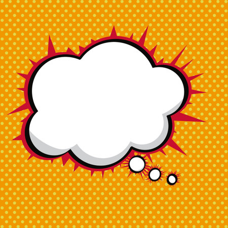 speaking comic icon over orange background vector illustration 