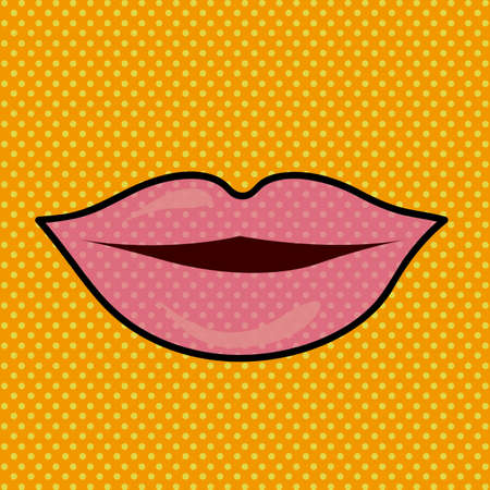mouth design over dotted background vector illustrationのイラスト素材