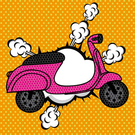 bike comics icons over orange background vector illustration のイラスト素材