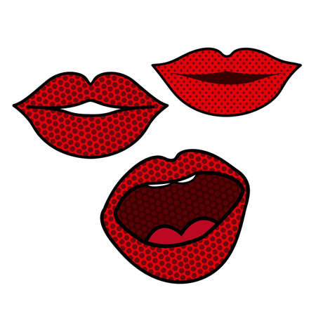mouth design over dotted background vector illustrationのイラスト素材