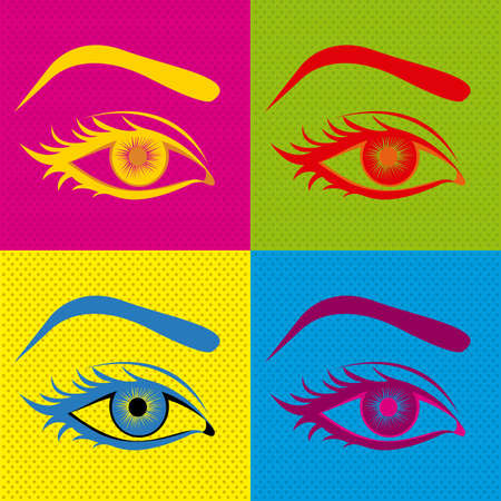 eyes design over colorful background vector illustration のイラスト素材