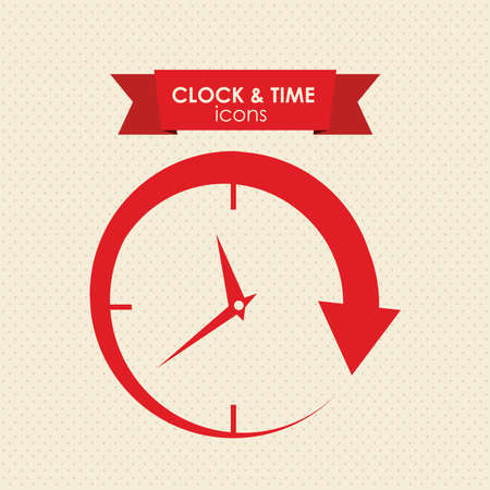 clock and time icon over white background vector illustration のイラスト素材