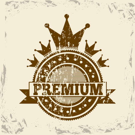 premium seal over vintage background vector illustration のイラスト素材
