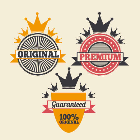 commerce seals over pink background  illustration のイラスト素材