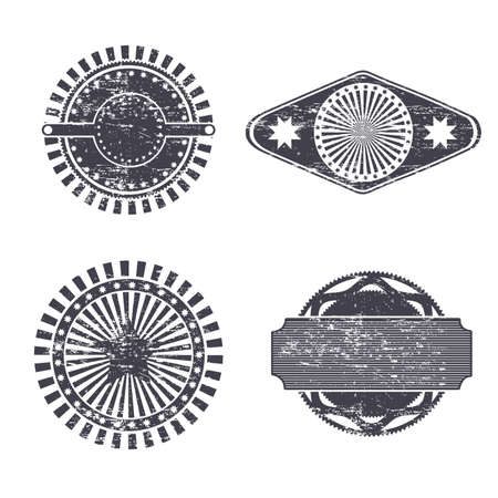 vintage seals over white background illustration のイラスト素材