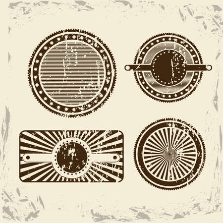 vintage seals over white background illustration のイラスト素材