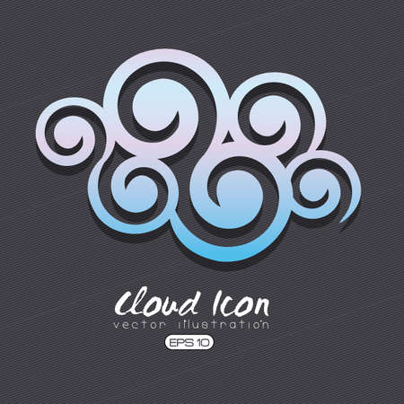 cloud icon over black background illustrationのイラスト素材