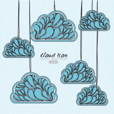 cloud design over sky background illustration のイラスト素材