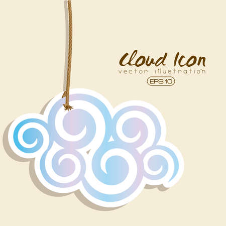 cloud icon over pink  background illustrationのイラスト素材