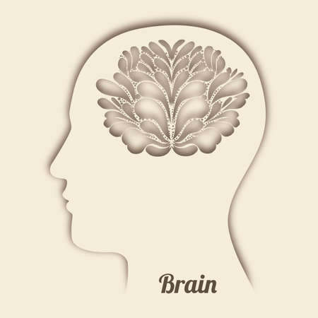 brain design over pink backgroundのイラスト素材