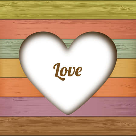 love heart over wooden background illustration のイラスト素材