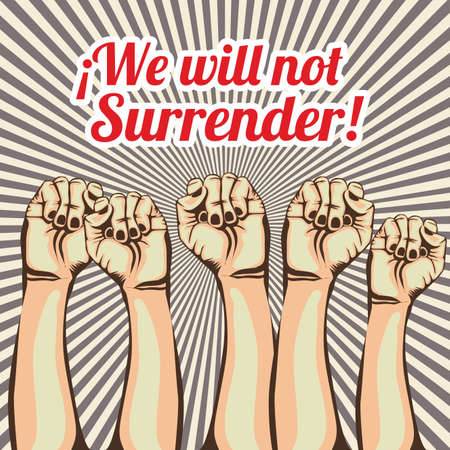 we will not surrender over grunge backgroundのイラスト素材