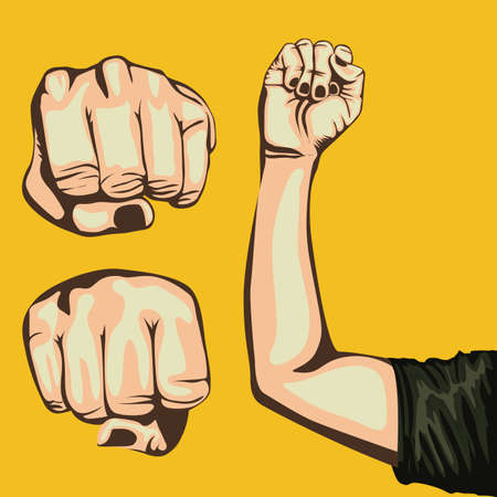 fist design over yellow backgroundのイラスト素材