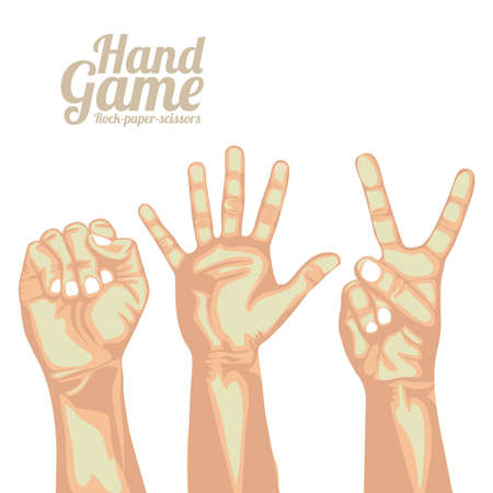 hand game over white  backgroundのイラスト素材