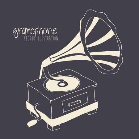gramophone design over gray backgroundのイラスト素材