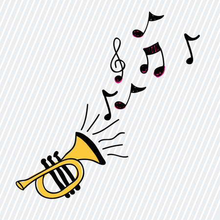 trumpet design over white backgroundのイラスト素材