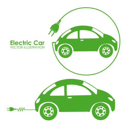 electric car design over white backgroundのイラスト素材