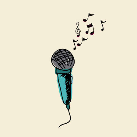 microphones design over beige backgroundのイラスト素材