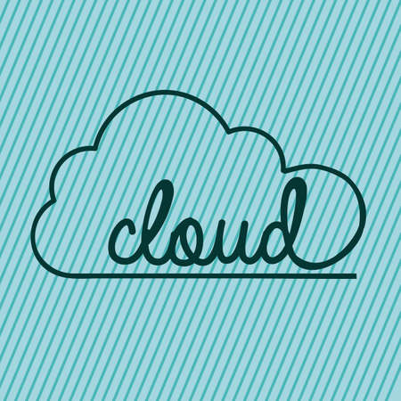 Cloud Icon over blue backgroundのイラスト素材