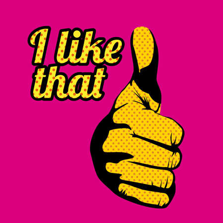 i like that over pink backgroundのイラスト素材