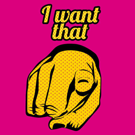 i want that over pink backgroundのイラスト素材