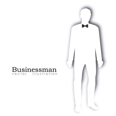 businessman silhouette over white backgroundのイラスト素材