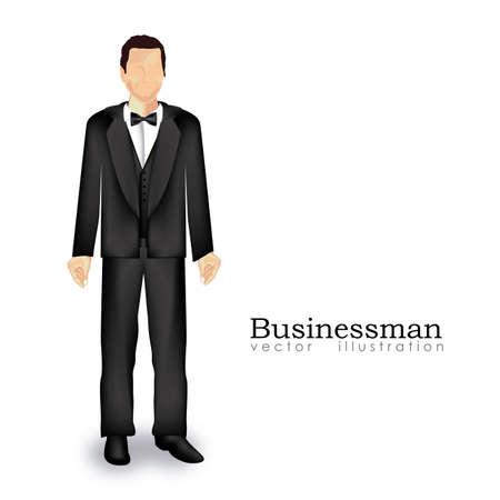 businessman silhouette over white backgroundのイラスト素材