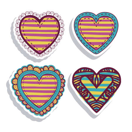 hearts design over white backgroundのイラスト素材