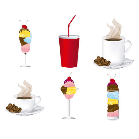 drinks icons over white background illustration のイラスト素材