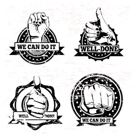 hands seals over withe background illustrationのイラスト素材