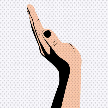 hands design over dotted backgroundのイラスト素材