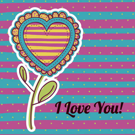 i love you design over lineal backgroundのイラスト素材