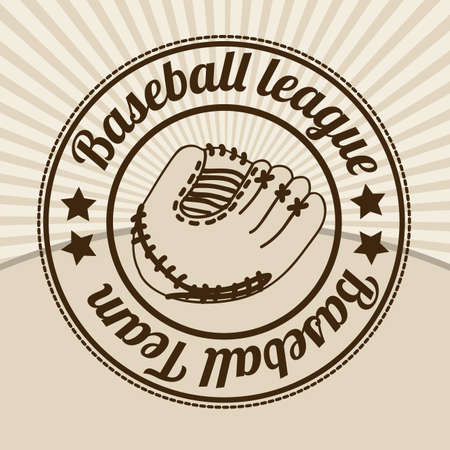 baseball seal over vintage background  illustration のイラスト素材