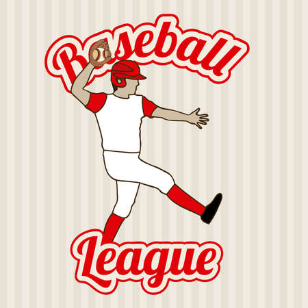 baseball league over lineal background illustration のイラスト素材
