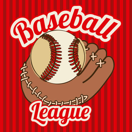 baseball label over red background illustration のイラスト素材