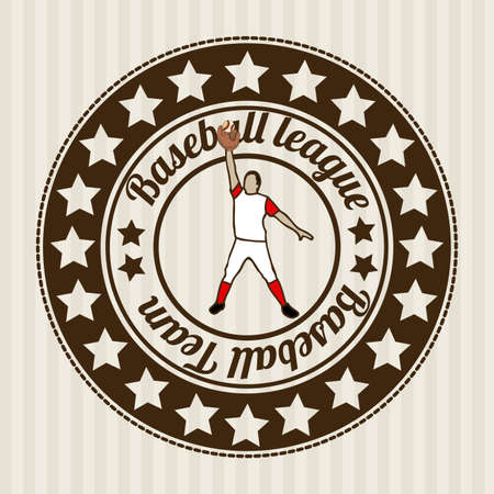 baseball league over lineal background illustration のイラスト素材