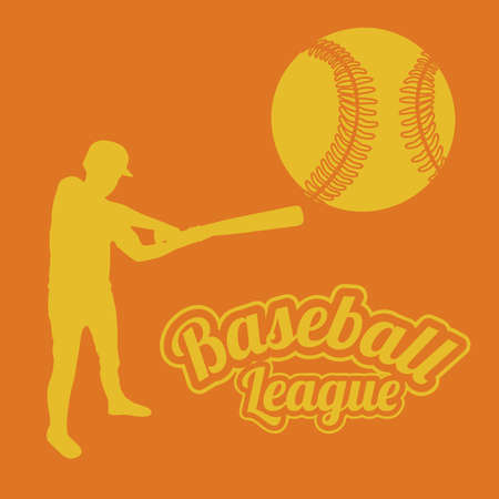 baseball league over orange background illustration のイラスト素材